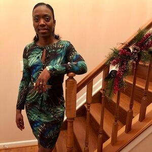 🎉Vince Camuto🎉 Blue and Green Long Sleeve Dress(Size 6)🎉